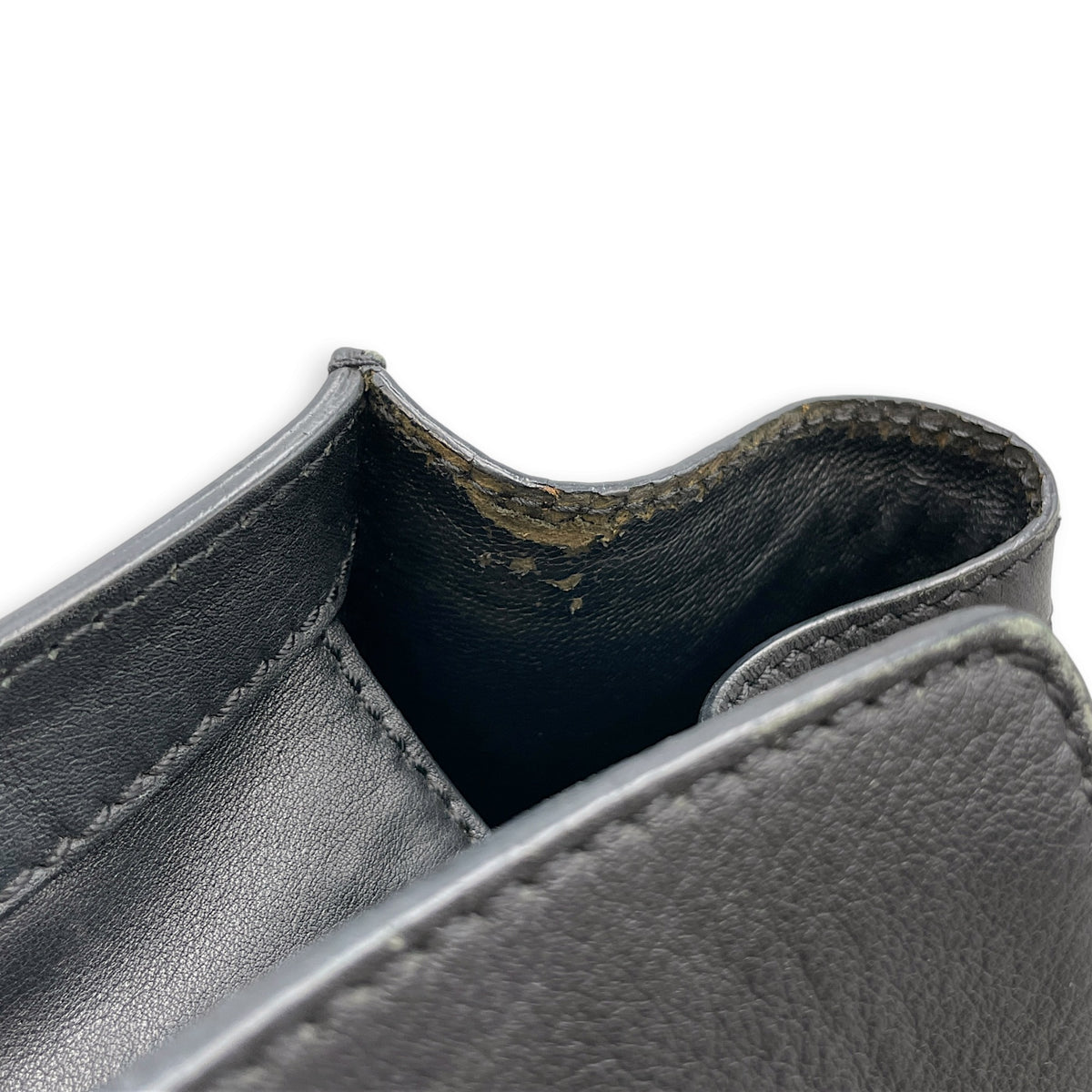 Micro Luggage  Nano  Black Top Handle Bag in Denim Gold hardware