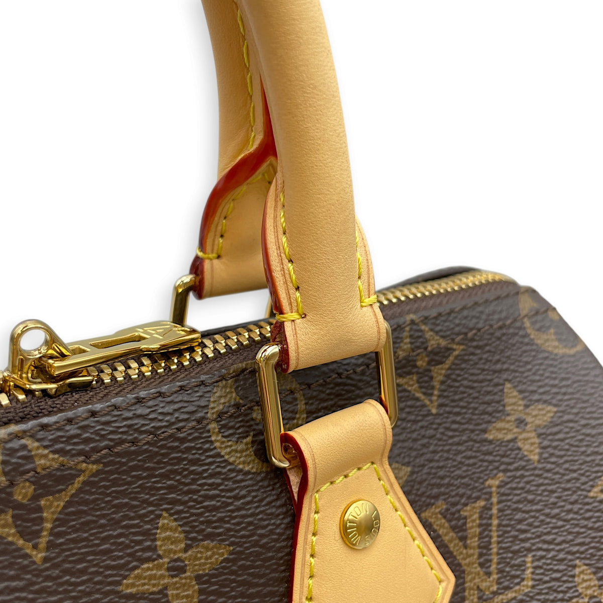 Speedy Bandouliere Monogram Brown Top Handle Bag in Monogram Coated Canvas Gold hardware