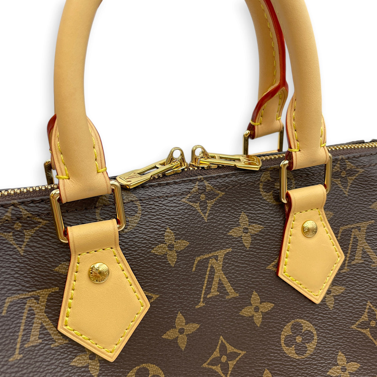 Speedy Bandouliere Monogram Brown Top Handle Bag in Monogram Coated Canvas Gold hardware