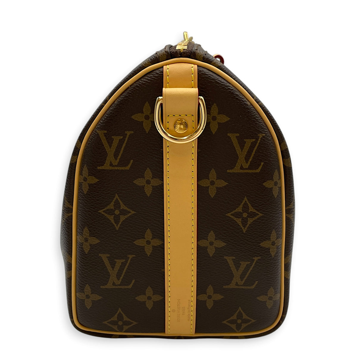 Speedy Bandouliere Monogram Brown Top Handle Bag in Monogram Coated Canvas Gold hardware