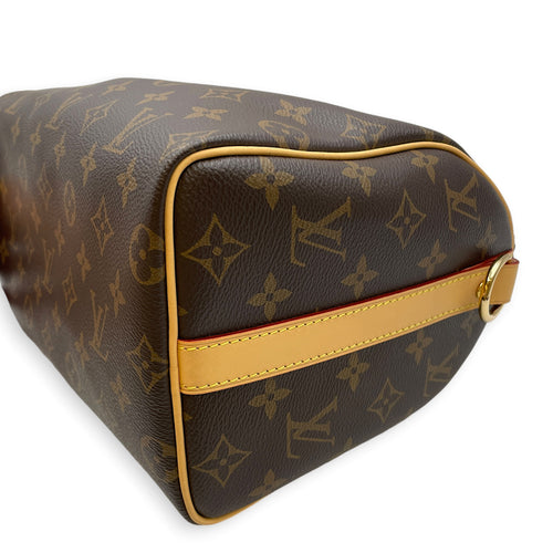 Speedy Bandouliere Monogram Brown Top Handle Bag in Monogram Coated Canvas Gold hardware
