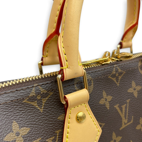Speedy Bandouliere Monogram Brown Top Handle Bag in Monogram Coated Canvas Gold hardware