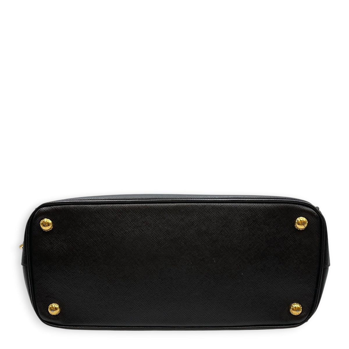 Galleria Medium Nero Top Handle Bag in Saffiano Leather Gold hardware