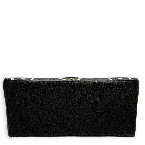 Petit Palais  Black/Beige Top Handle Bag in Monogram Empreinte Leather Gold hardware