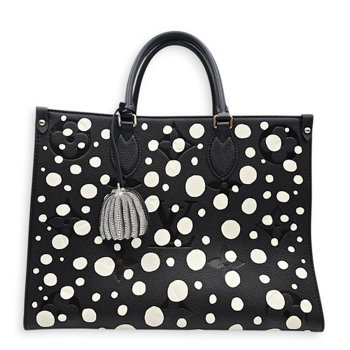 OnTheGo LV x YK MM Black Tote Bag in Monogram Empreinte Leather Silver hardware