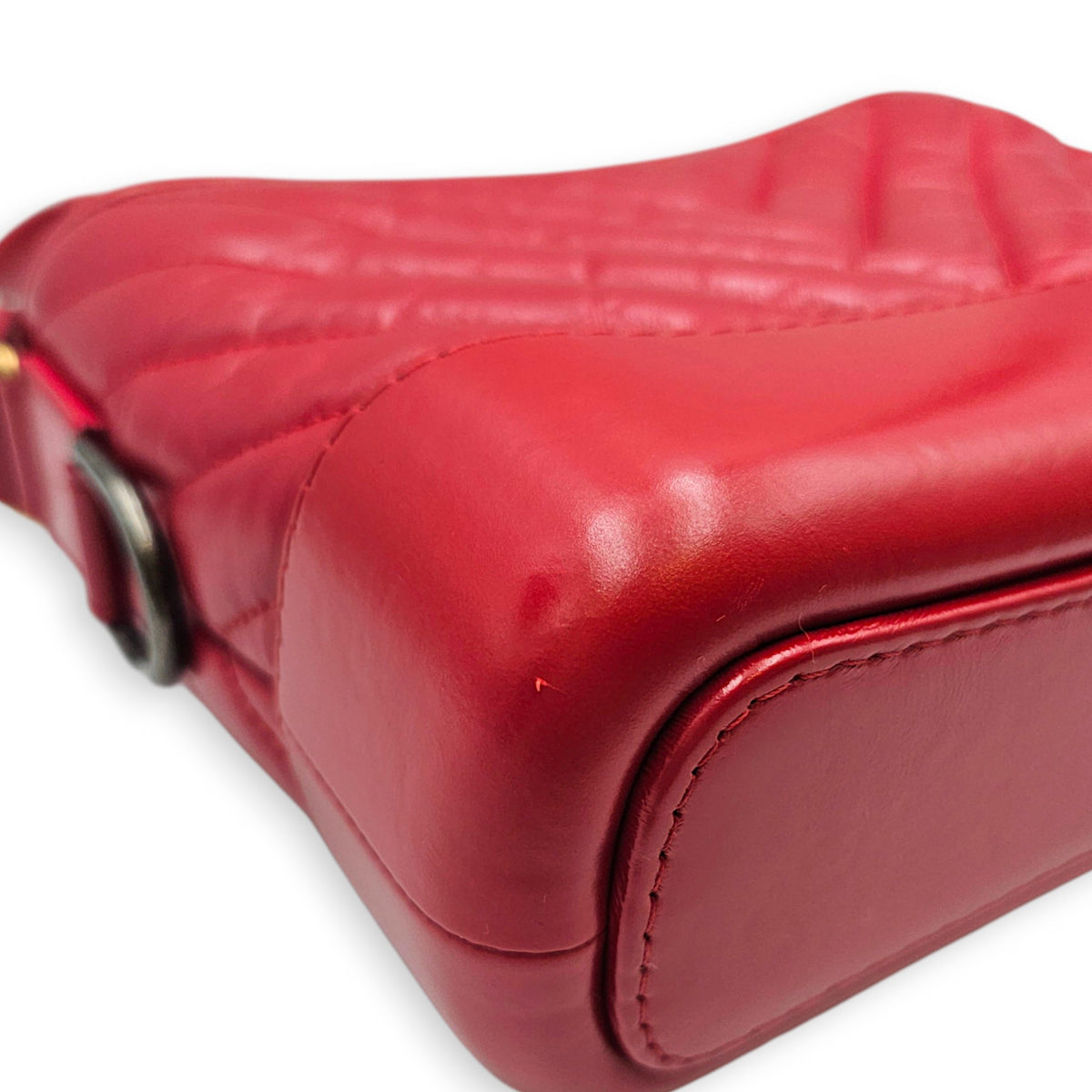 Gabrielle Small Red Shoulder Bag in Calfskin Mixed hardware