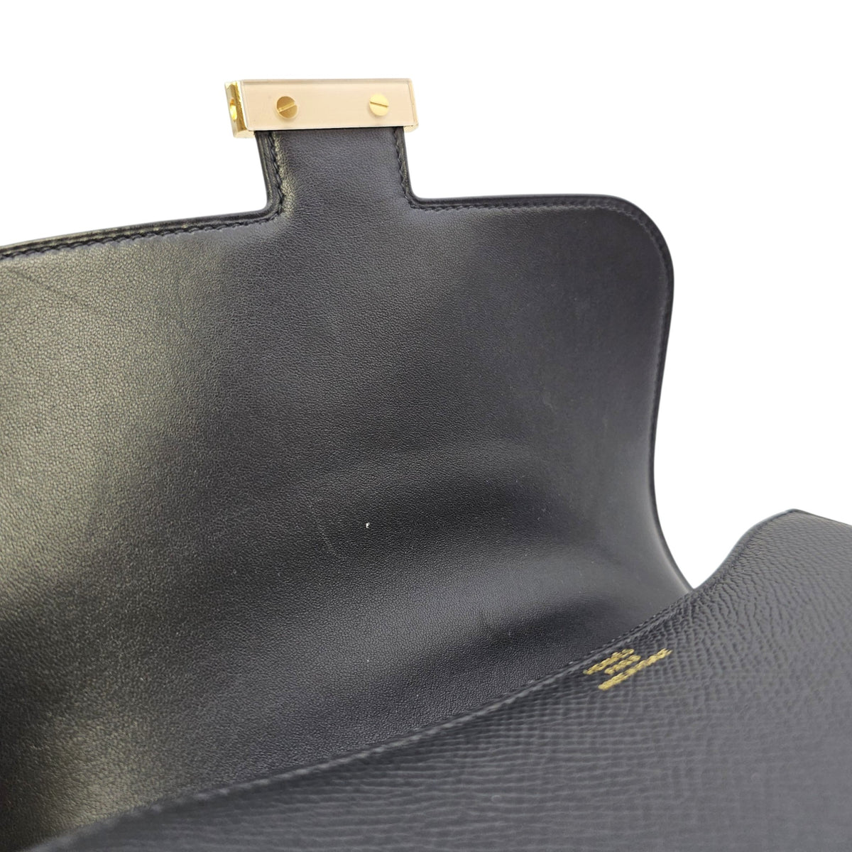 Constance Mirror 18 Noir in Epsom Gold hardware