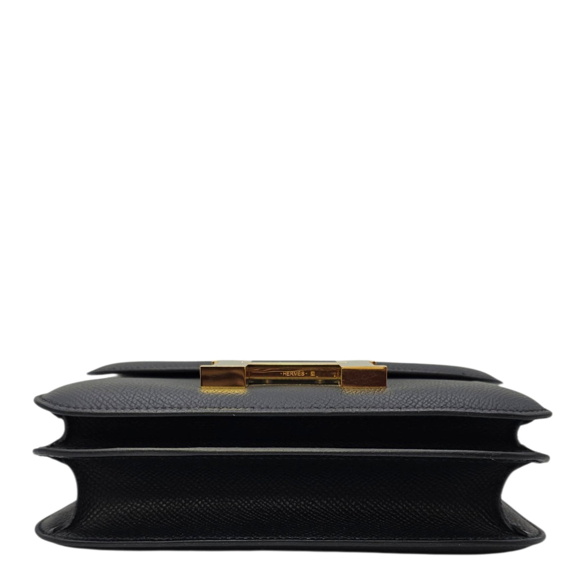 Constance Mirror 18 Noir in Epsom Gold hardware