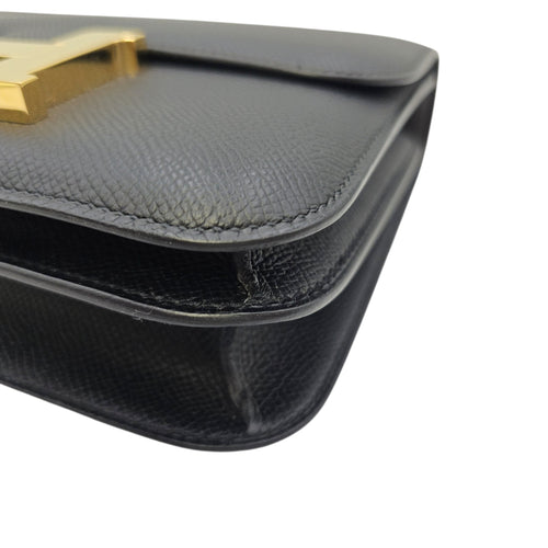 Constance Mirror 18 Noir in Epsom Gold hardware