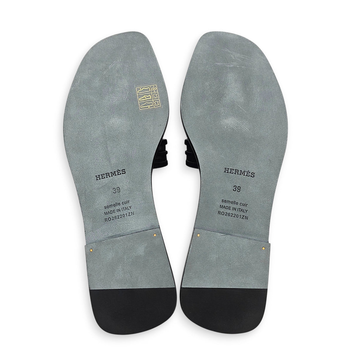 Oran 39 Noir Sandals in Suede Leather