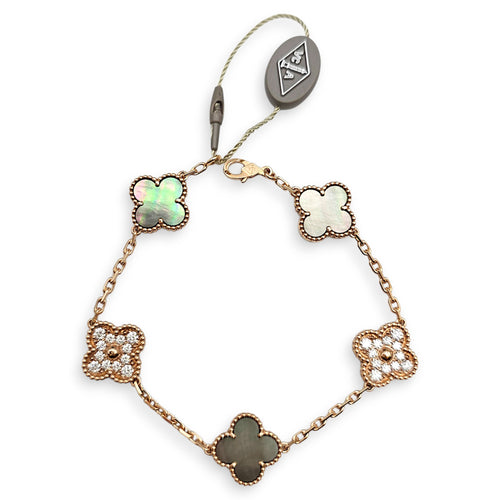 Vintage Alhambra Bracelet, 5 Motifs Bracelet in Grey