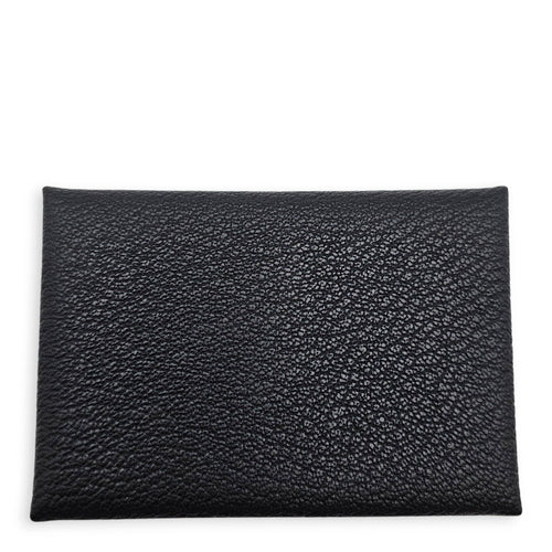 Calvi Duo Card Holder Noir Card Holder in Chevre Mysore Palladium hardware