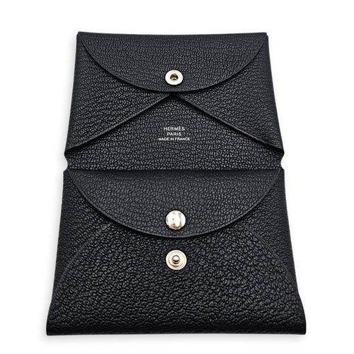 Calvi Duo Card Holder Noir Card Holder in Chevre Mysore Palladium hardware