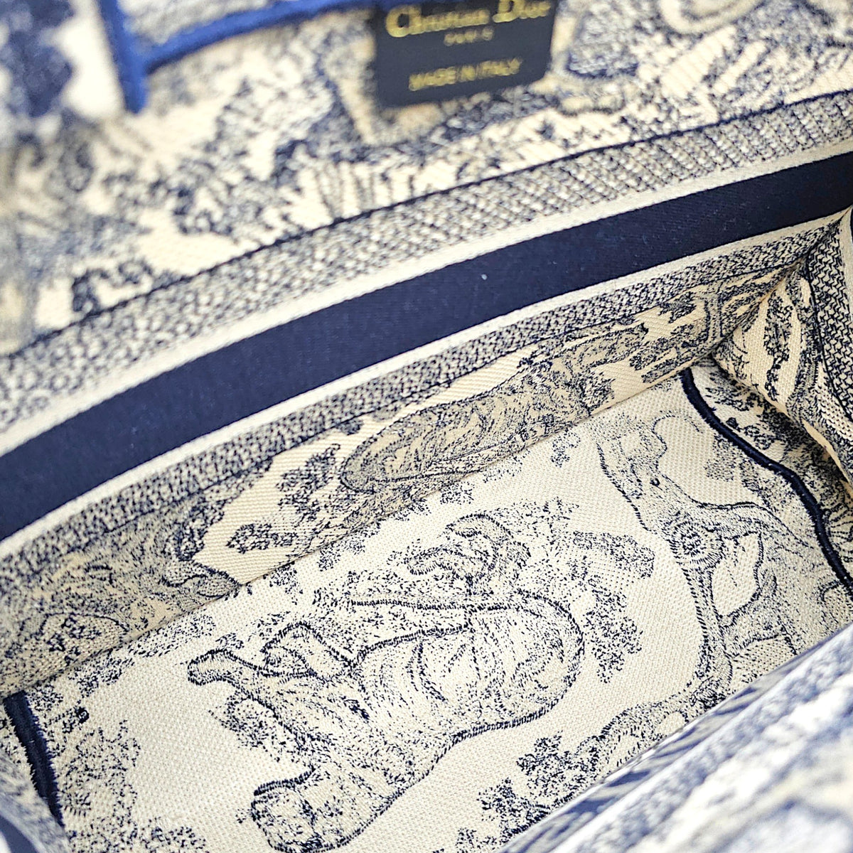 Book Tote Medium Navy Blue Tote Bag in Canvas