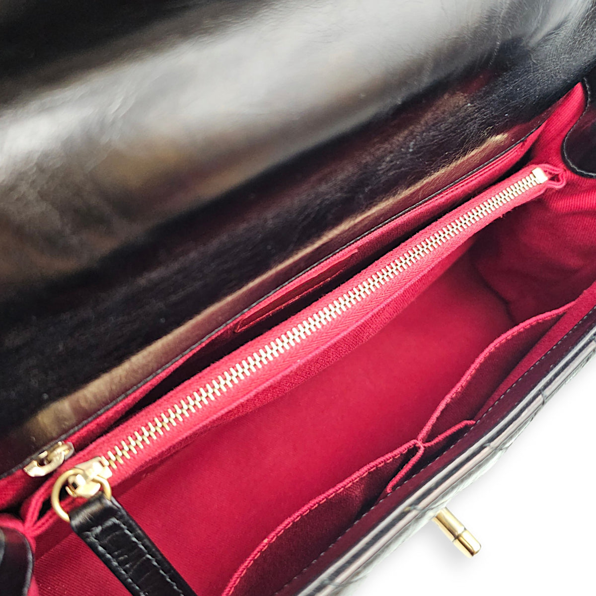 Coco Handle Chevron Large Black Top Handle Bag in Calfskin Gold hardware