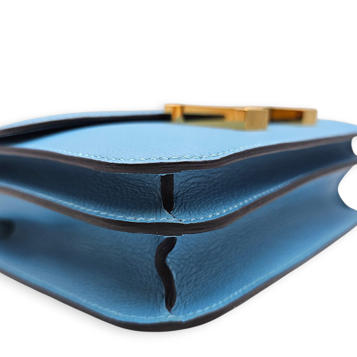Constance 18 Bleu du Nord in Evercolor Gold hardware