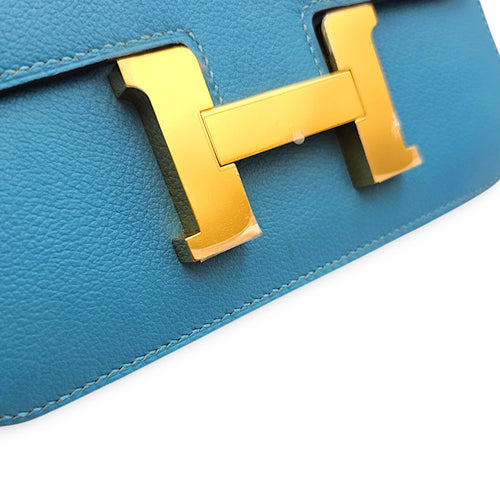 Constance 18 Bleu du Nord in Evercolor Gold hardware