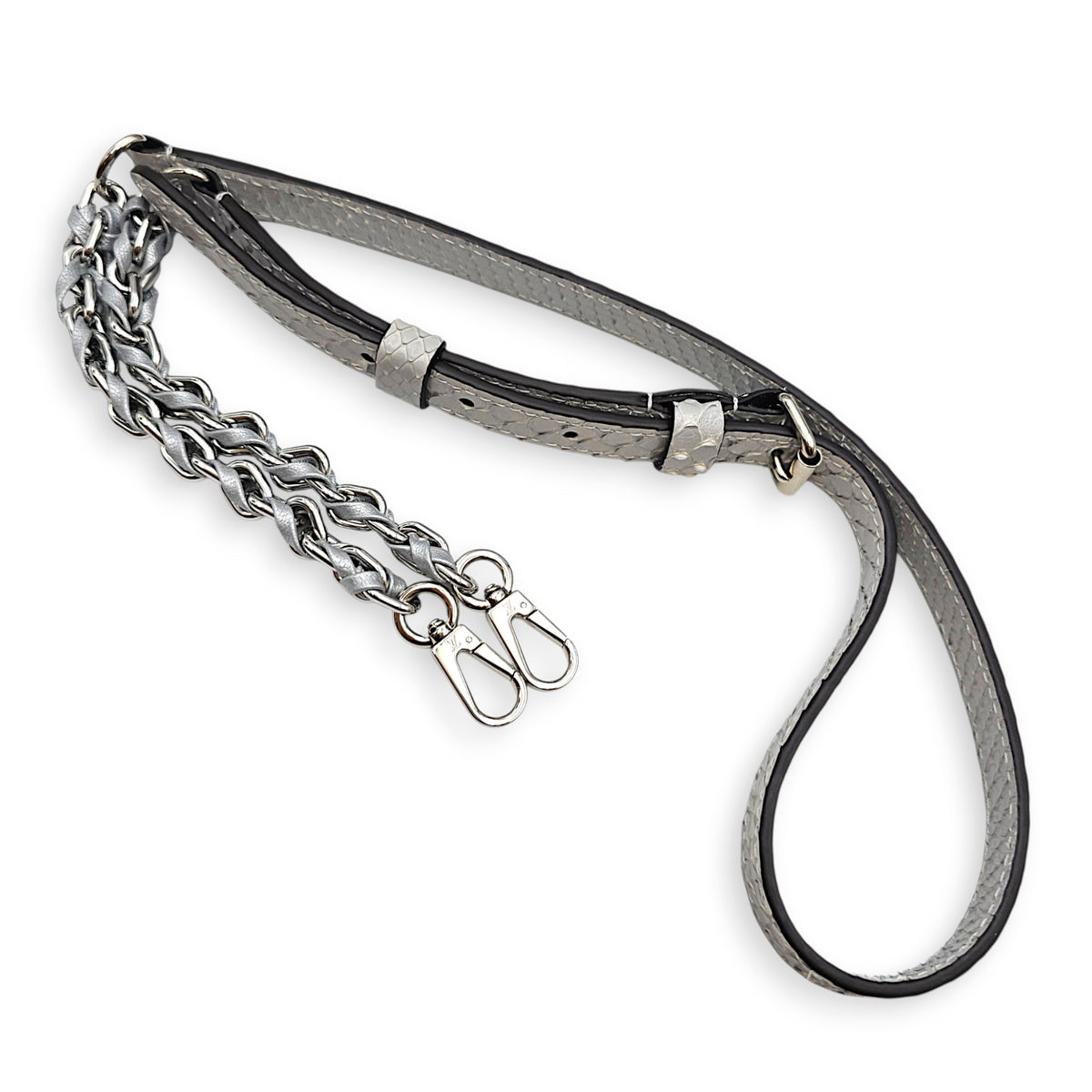Speedy Bandouliere 20 Grey Top Handle Bag in Python Leather Silver hardware