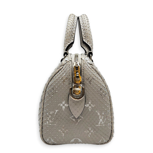 Speedy Bandouliere 20 Grey Top Handle Bag in Python Leather Silver hardware