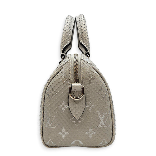 Speedy Bandouliere 20 Grey Top Handle Bag in Python Leather Silver hardware