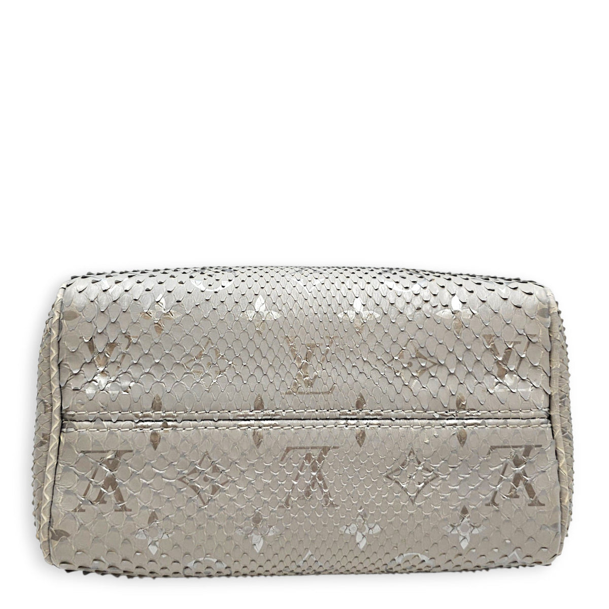 Speedy Bandouliere 20 Grey Top Handle Bag in Python Leather Silver hardware