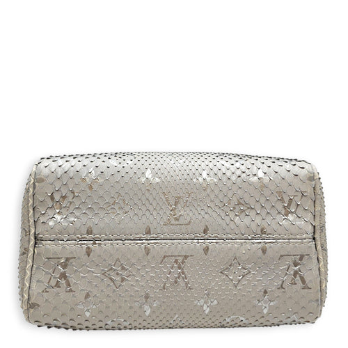 Speedy Bandouliere 20 Grey Top Handle Bag in Python Leather Silver hardware
