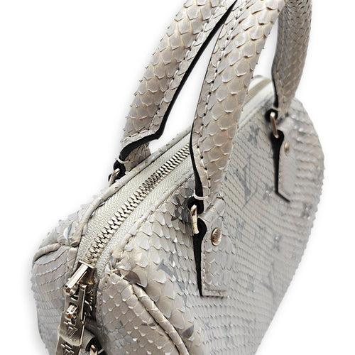 Speedy Bandouliere 20 Grey Top Handle Bag in Python Leather Silver hardware