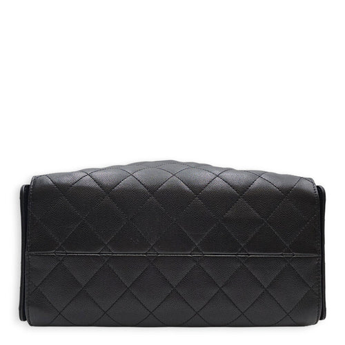 C25 Small Black Tote Bag in Caviar Leather Gold hardware
