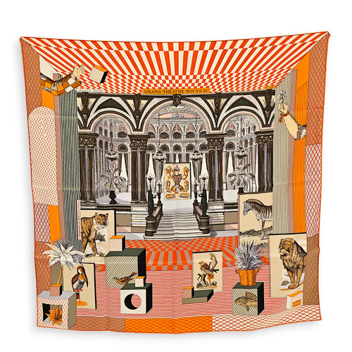 Grand Theatre Nouveau Scarf 90 Orange Scarf