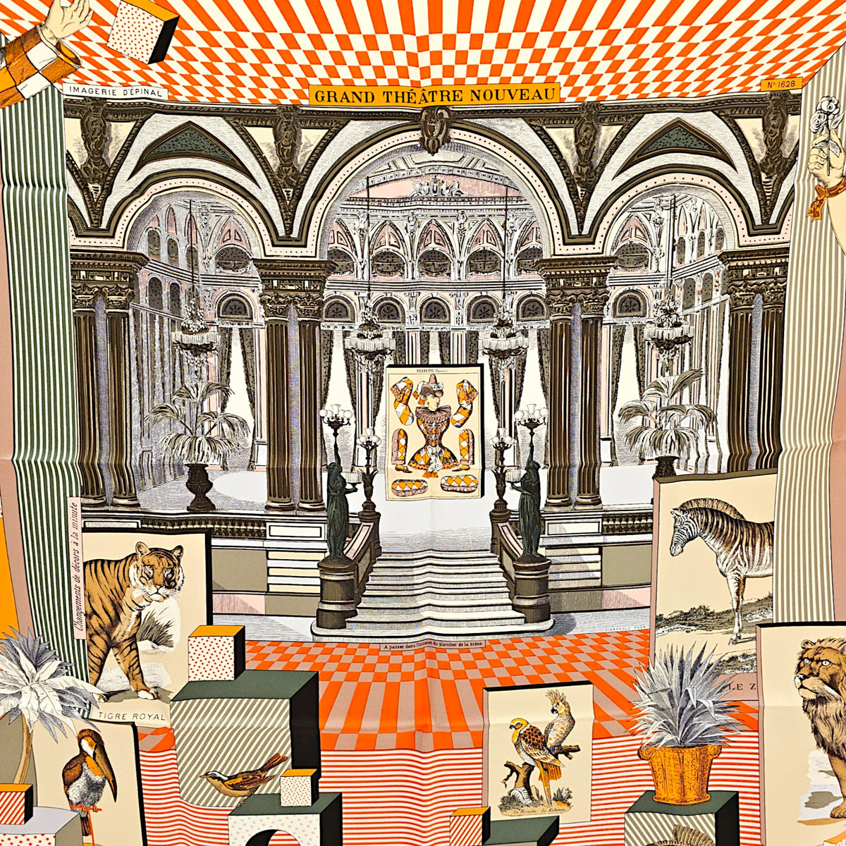 Grand Theatre Nouveau Scarf 90 Orange Scarf