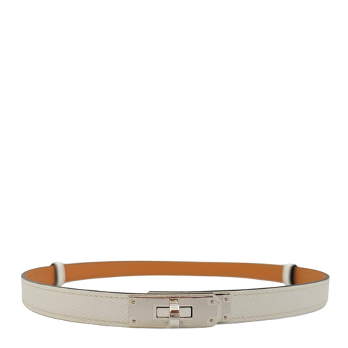 Kelly 18 Belt White Belt in Epsom Palladium hardware