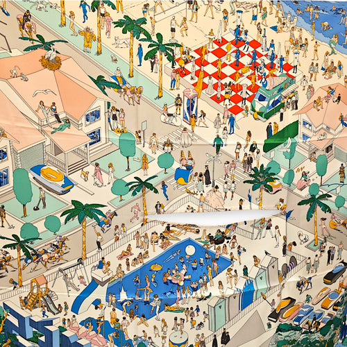 Hermes On The Beach Dossard Scarf 90 Multi Scarf