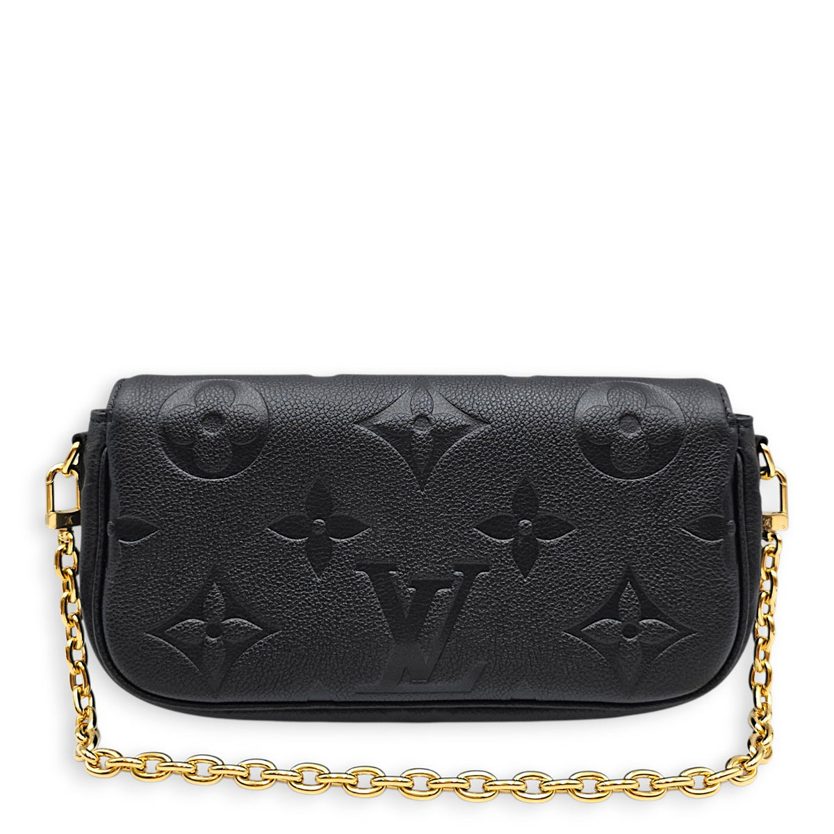Ivy Black Wallet On Chain in Monogram Empreinte Leather Gold hardware