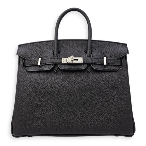 Birkin 25 Noir in Togo Palladium hardware