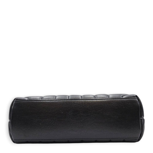 Loulou Medium Black Shoulder Bag in Calfskin Ruthenium hardware