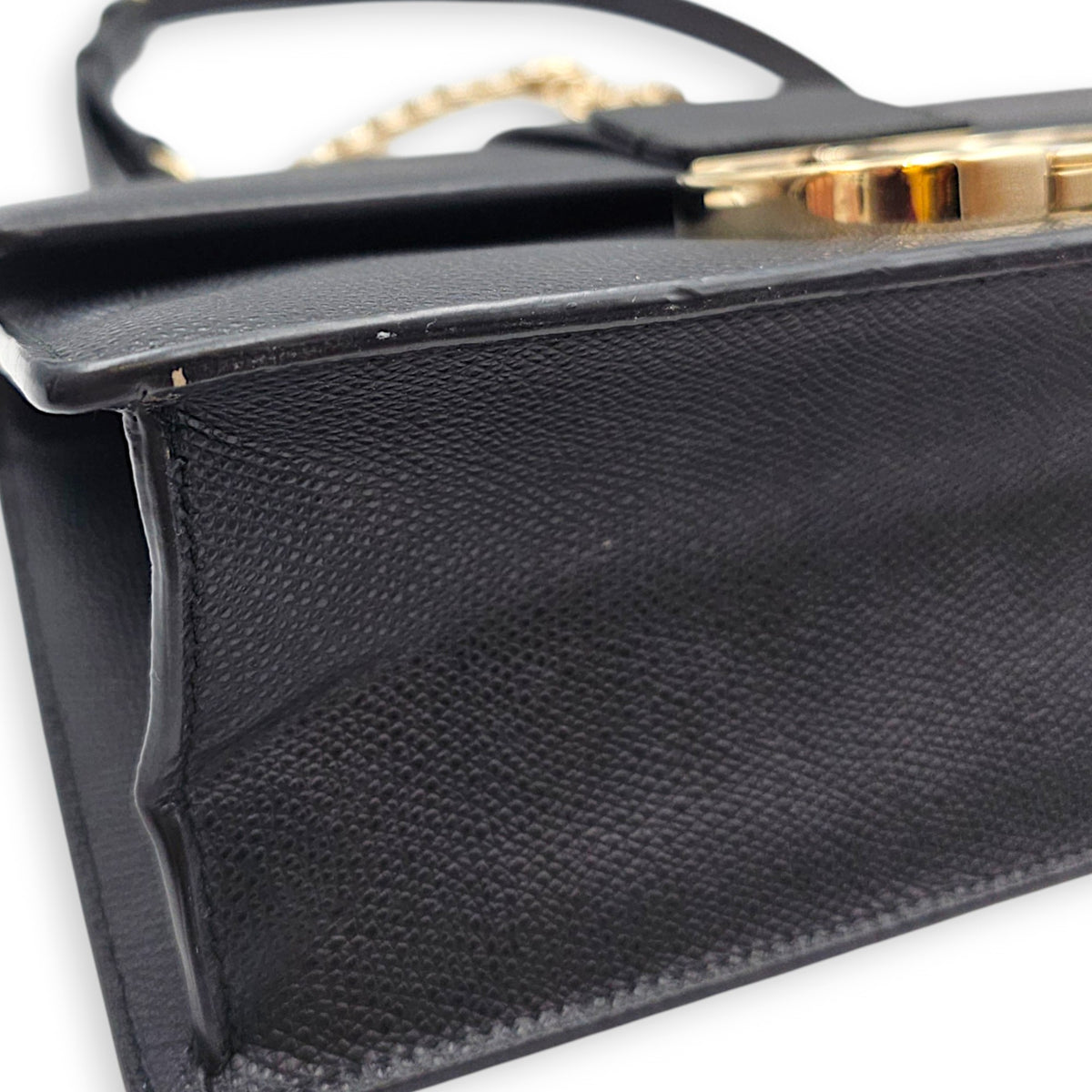 30 Montaigne Medium Black Shoulder Bag in Calfskin Gold hardware