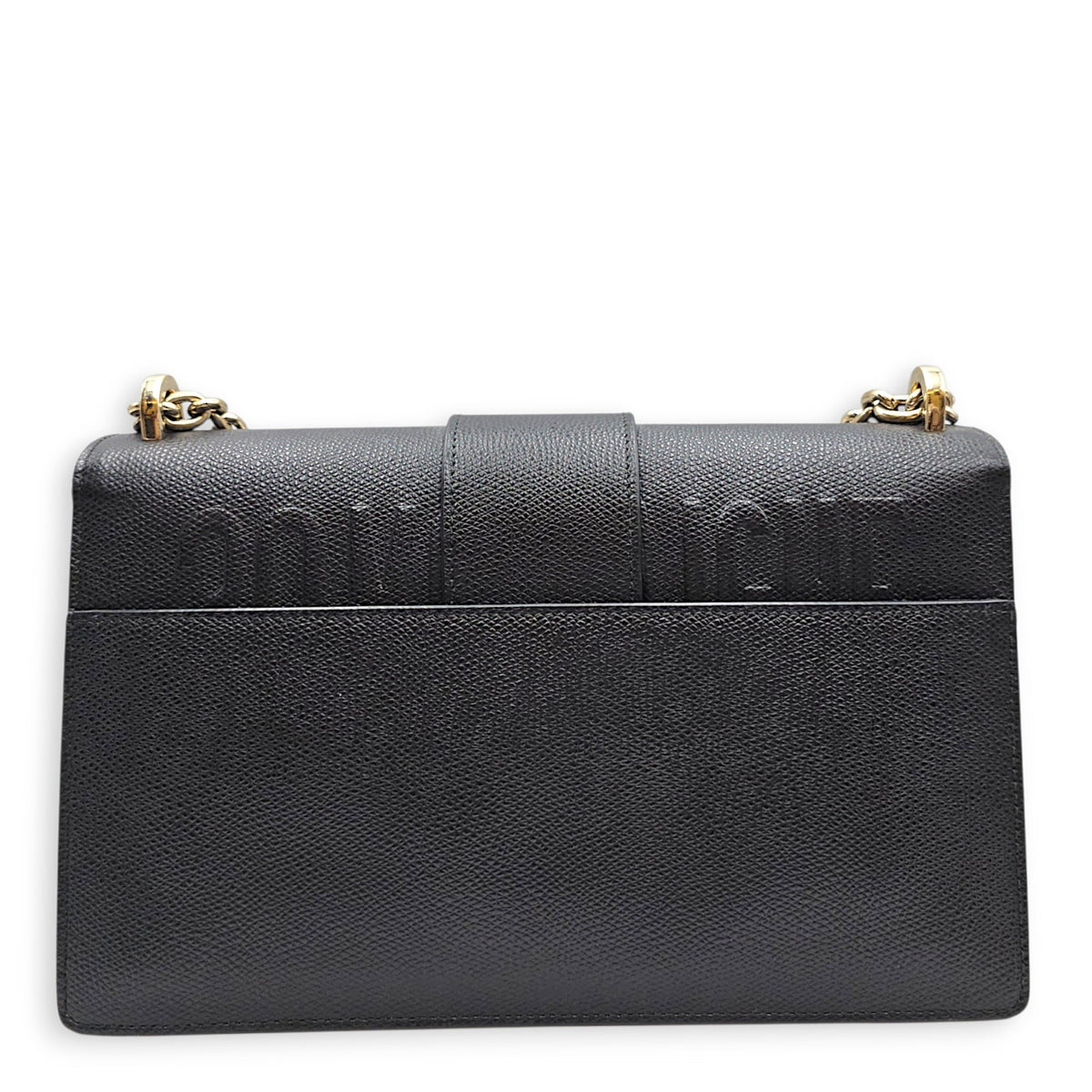 30 Montaigne Medium Black Shoulder Bag in Calfskin Gold hardware