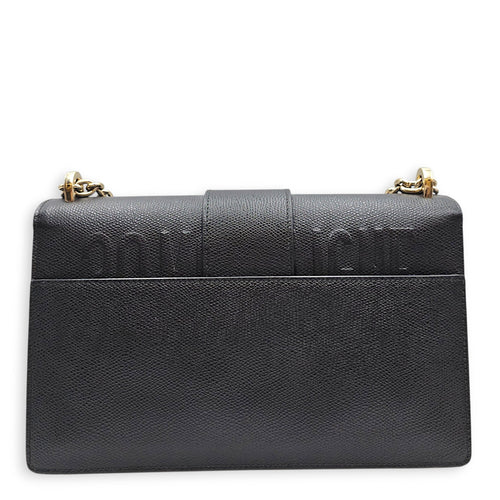 30 Montaigne Medium Black Shoulder Bag in Calfskin Gold hardware