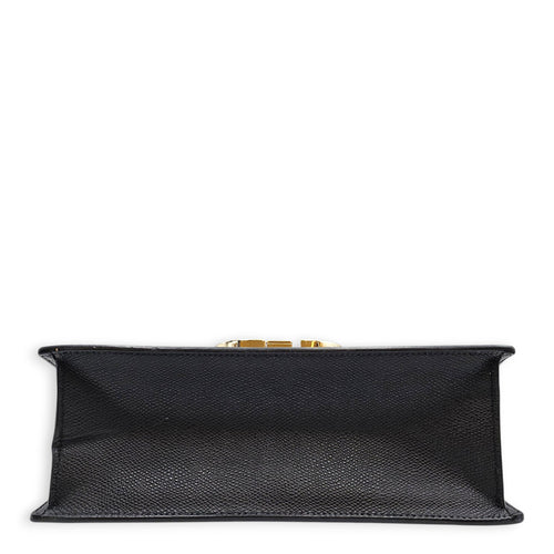 30 Montaigne Medium Black Shoulder Bag in Calfskin Gold hardware