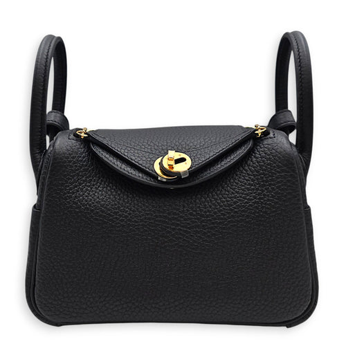 Lindy II Mini Noir in Clemence Gold hardware