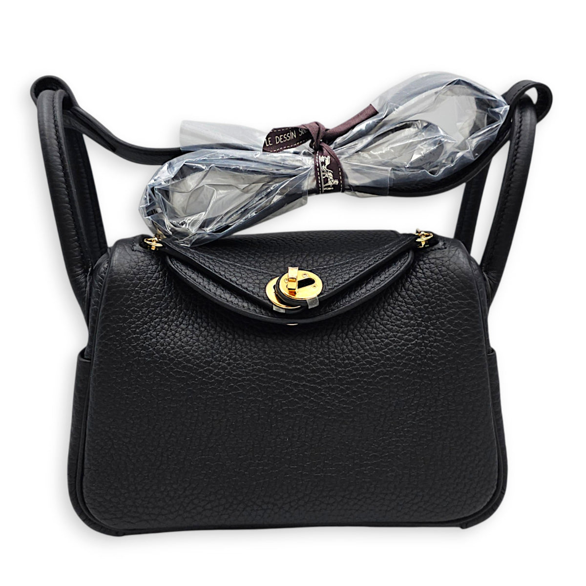 Lindy II Mini Noir in Clemence Gold hardware