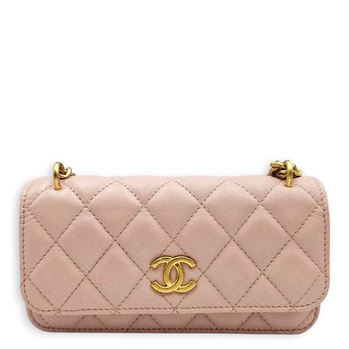 O-Phone with Chain  Pink Crossbody Bag in Calfskin Gold hardware
