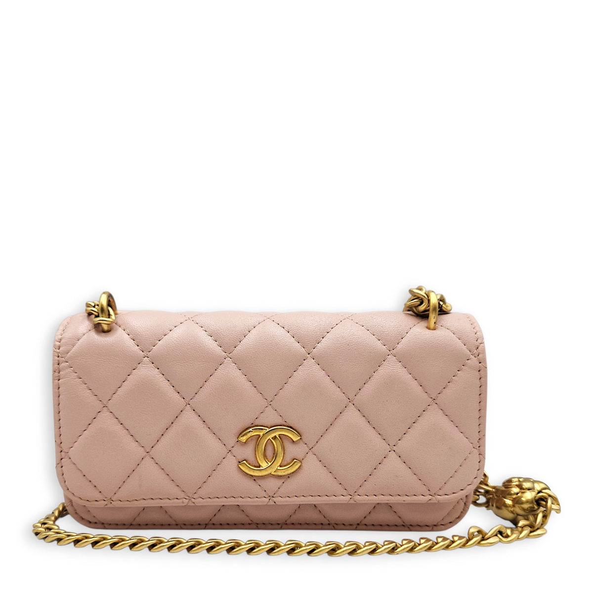 O-Phone with Chain  Pink Crossbody Bag in Calfskin Gold hardware