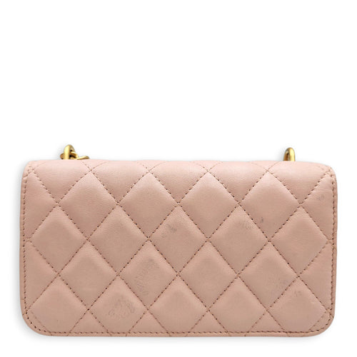 O-Phone with Chain  Pink Crossbody Bag in Calfskin Gold hardware