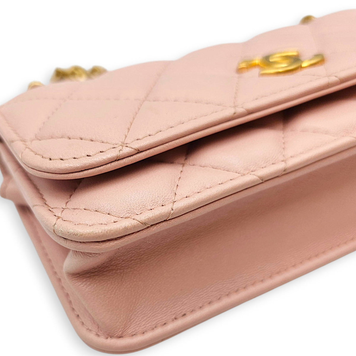O-Phone with Chain  Pink Crossbody Bag in Calfskin Gold hardware