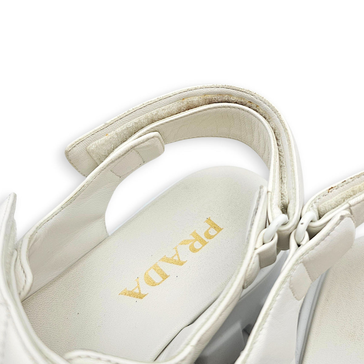 Quilted Monolith  40 White Sandals in Nappa Leather