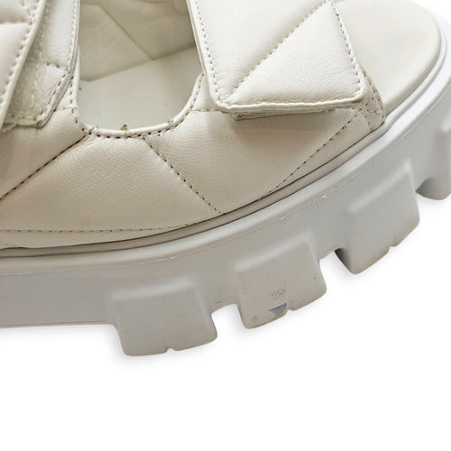 Quilted Monolith  40 White Sandals in Nappa Leather