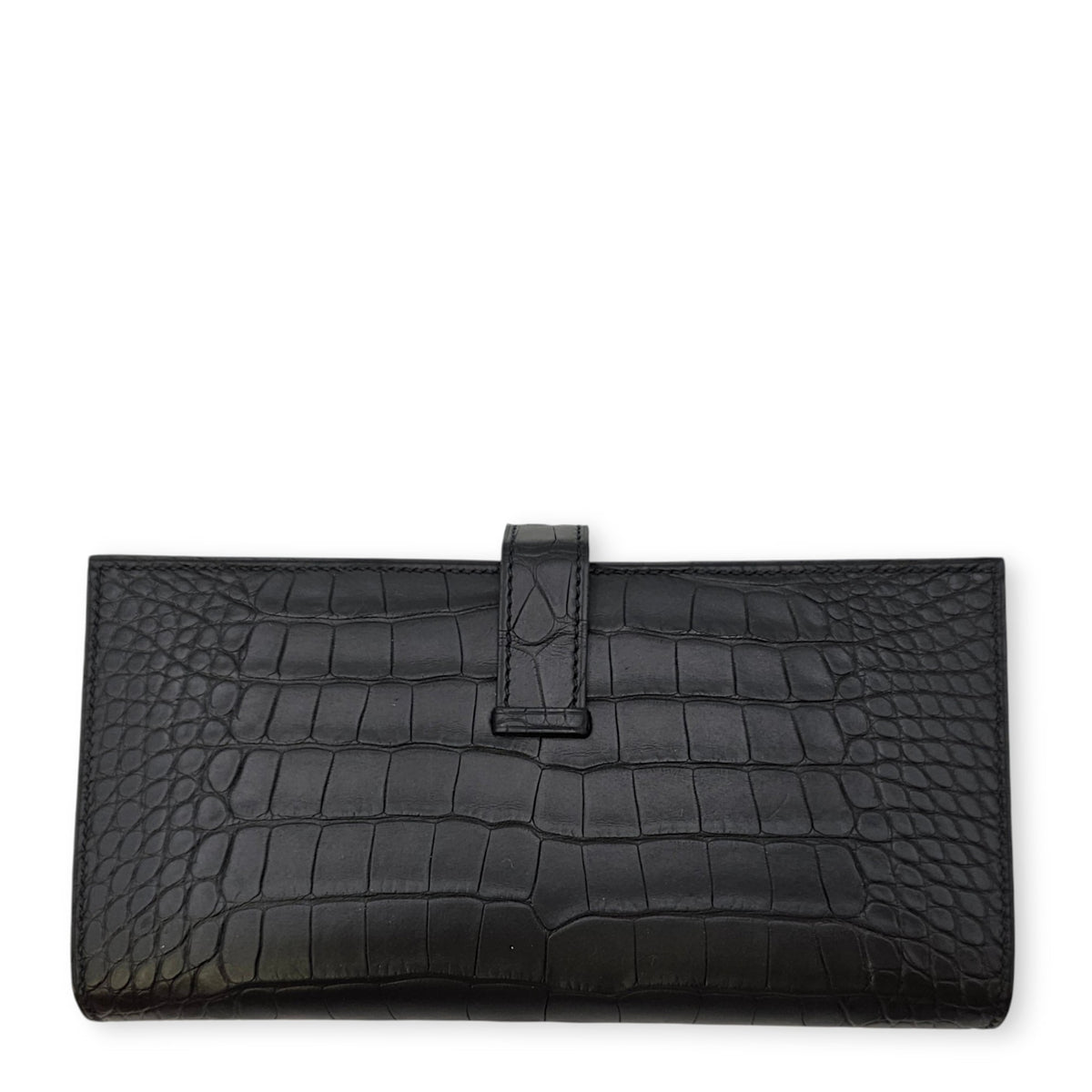 Bearn Bi fold  Noir Wallet in Matte Alligator Gold hardware