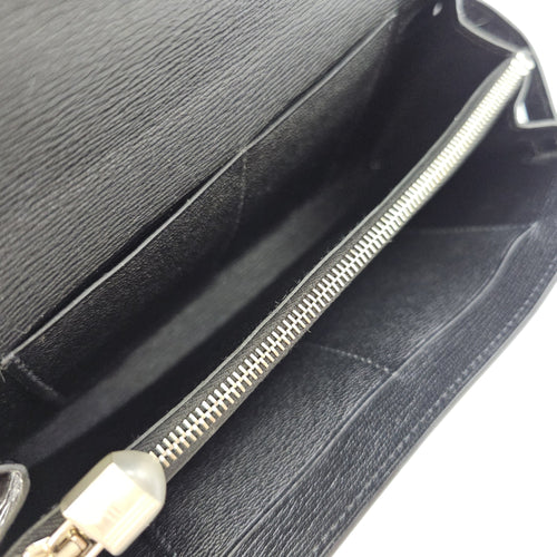 Kelly To Go  Noir Wallet in Shiny Alligator Palladium hardware