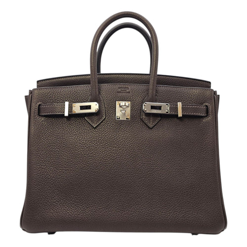Birkin 25 Ebene in Barenia Faubourg Palladium hardware